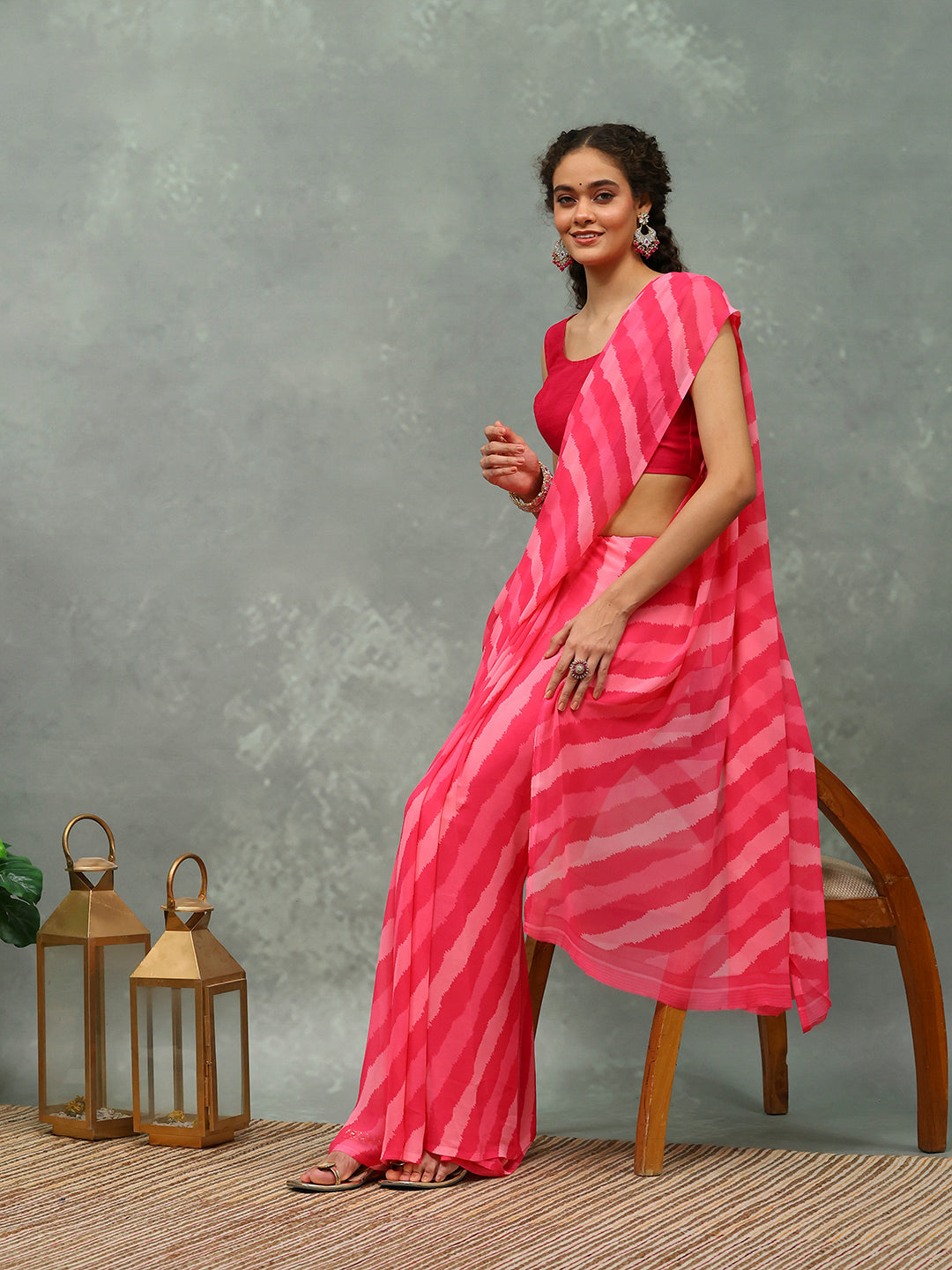 Abstract Printed Georgette Saree