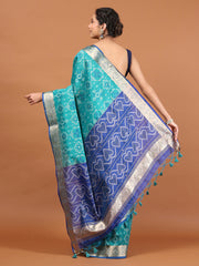 Woven Border Booti Art Silk Saree