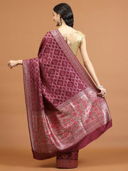 Zari Border Booti Art Silk Woven Saree