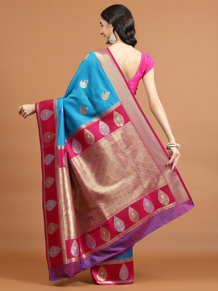 Zari Jaal Woven Art Silk Saree