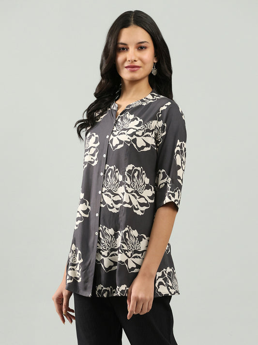 Printed Cotton Blend Shirt