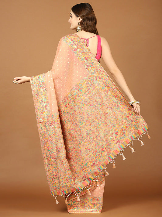 Zari Booti Art Handloom Woven Saree