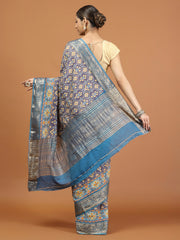 Patola Zari Border Printed Cotton Blend Woven Saree