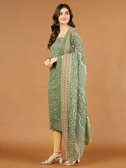 Neck Patti Printed Cotton Unstitched Suit Piece With Dupatta