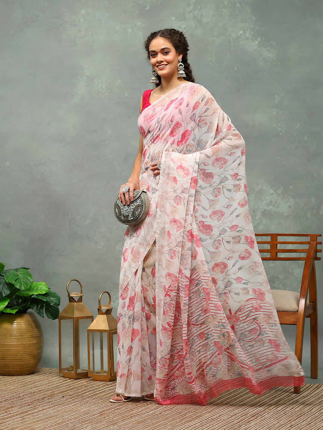 Digital Printed Georgette Saree