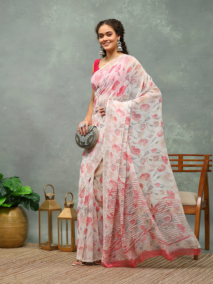 Digital Printed Georgette Saree