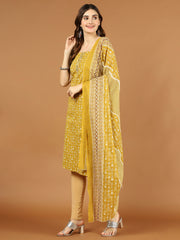 Neck Patti Printed Cotton Unstitched Suit Piece With Dupatta