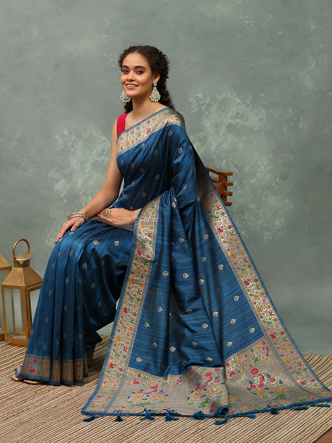 Woven Border Art Silk Saree