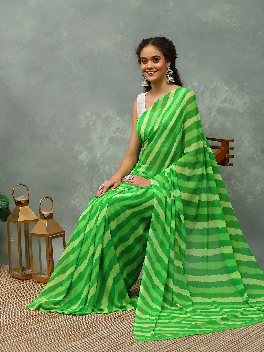 Abstract Printed Georgette Saree