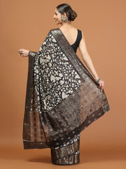 Patola Zari Border Printed Cotton Blend Woven Saree