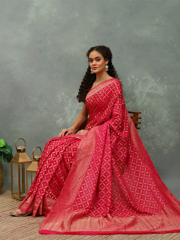 Woven Jaal Georgette Saree