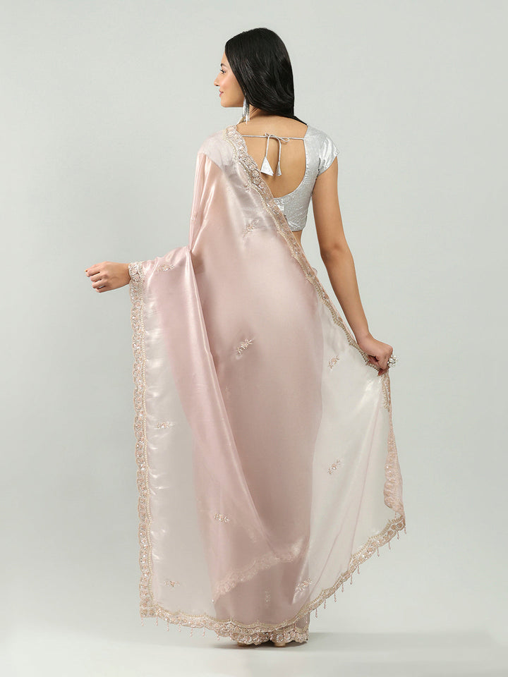 Sequence Embroidery Tissue Saree