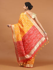 Woven Border Booti Art Silk Saree