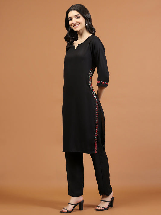 Printed Cotton Blend Kurta With Pants