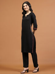 Printed Cotton Blend Kurta With Pants
