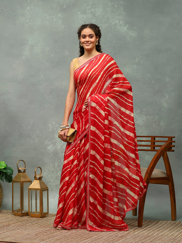 Digital Printed Chiffon Saree