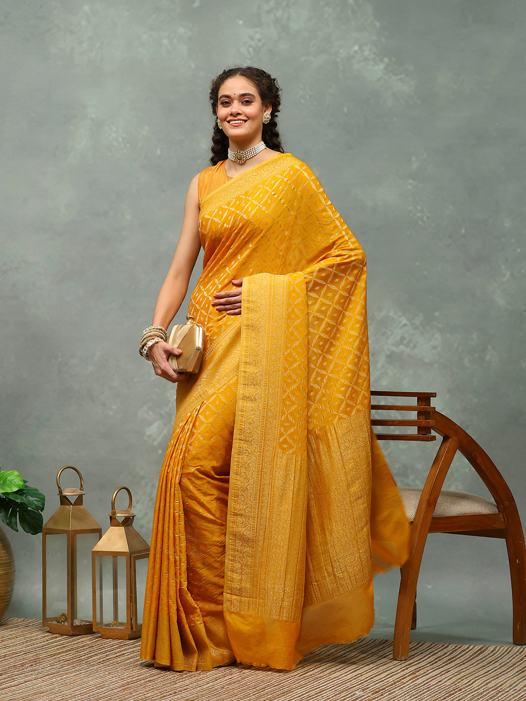 Woven Jaal Georgette Saree