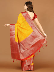 Plain Zari Border Art Handloom Woven Saree