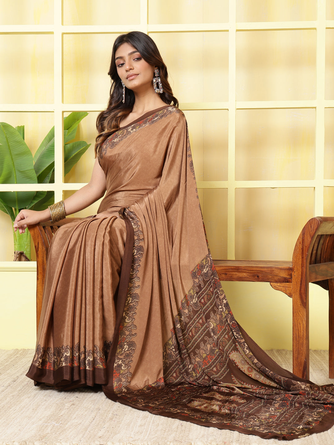 Digital Printed Crepe Saree