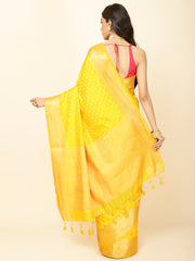 Zari Border Booti Woven Handloom Saree