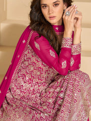 Embroidered Georgette Kurta With Pant & Dupatta