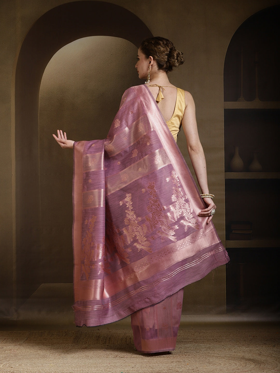 Woven Design Linen Blend Saree
