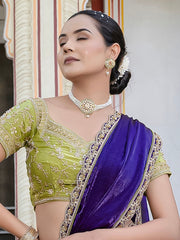 Embroidered Satin Saree