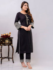 Neck Patti Cotton Kurta With Pants