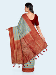 Zari Jaal Woven Art Silk Saree