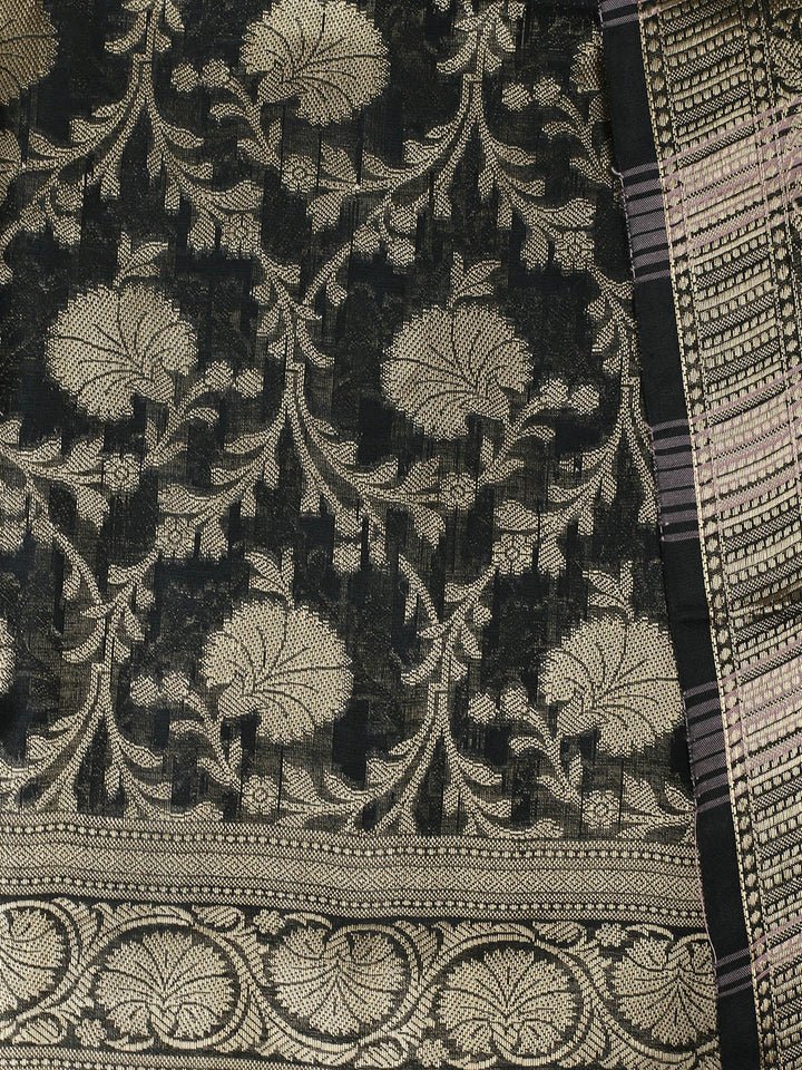 Woven Design Chanderi Unstitched Suit With Pant &amp; Dupatta