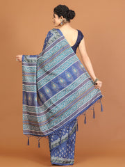 Digital Printed Tussar Woven Saree