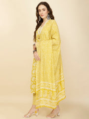 Printed Cotton Suit Set With Dupatta