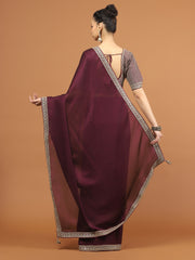 Stone Work Art Chiffon Saree