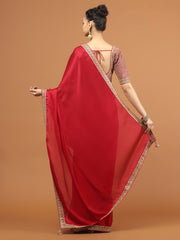 Stone Work Art Chiffon Saree