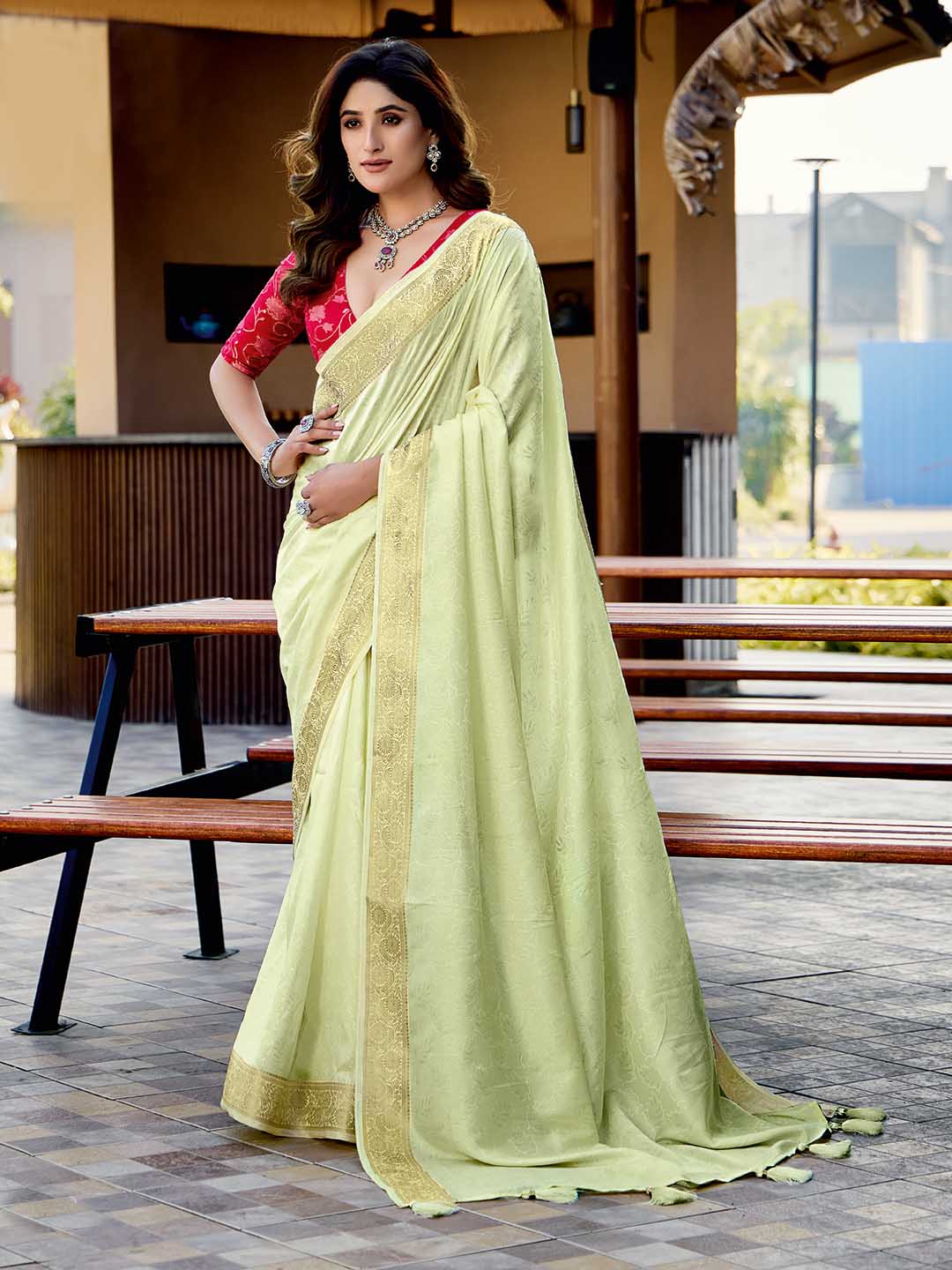 Zari Border Art Silk Saree