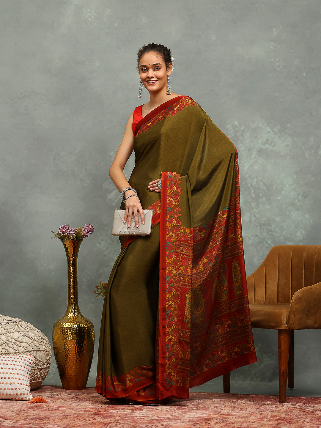 Digital Printed Crepe Saree