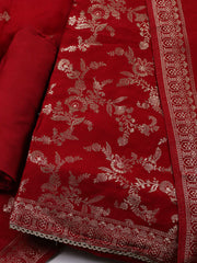 Woven Design Chanderi Unstitched Suit With Dupatta