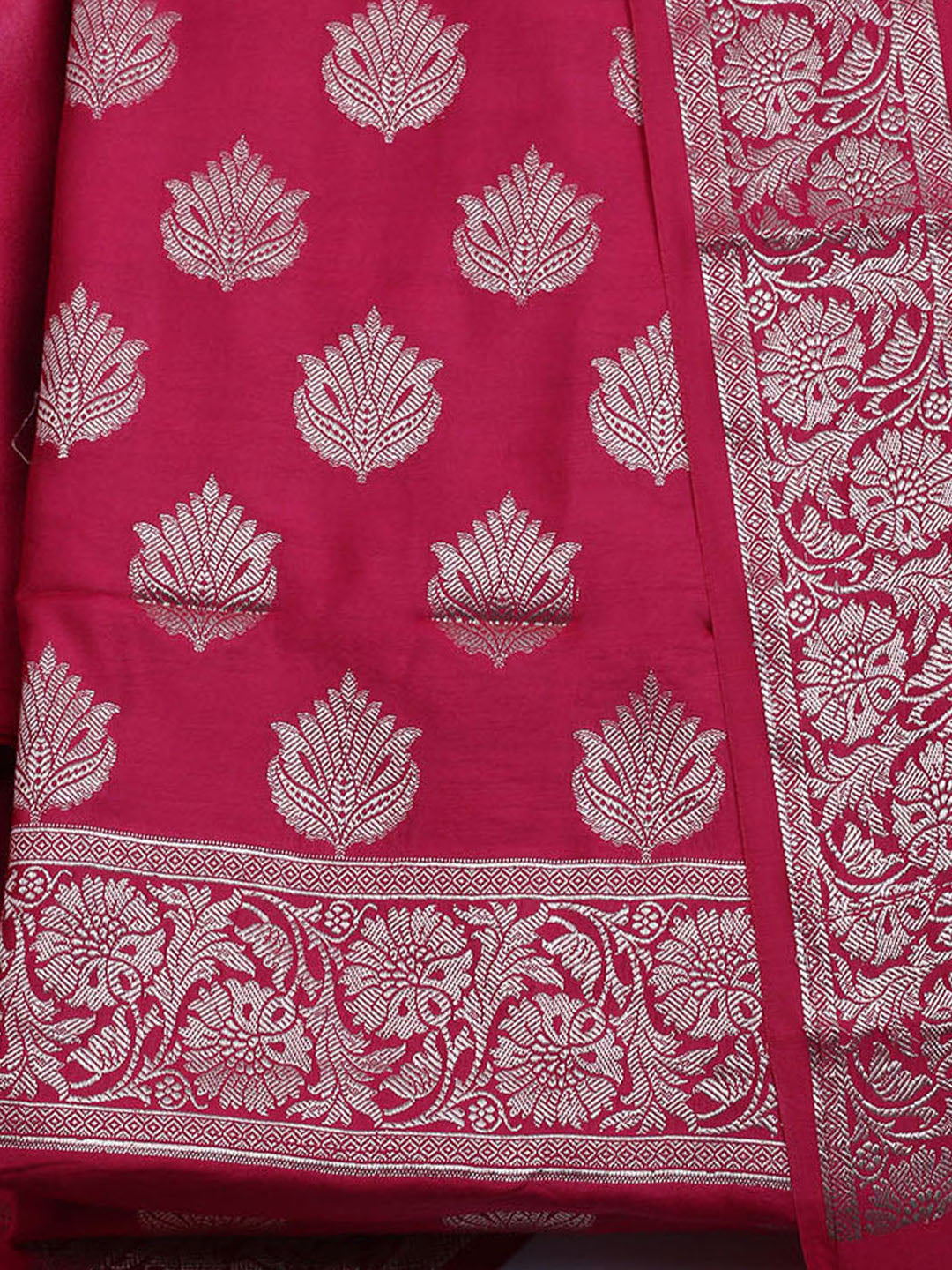 Woven Chanderi Unstitched Suit With Dupatta
