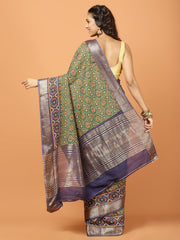 Floral Printed Art Silk Woven Saree