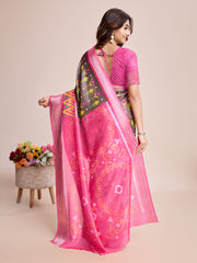 Patola Zari Border Art Silk Woven Saree