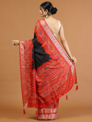 Bandhani Print Art Silk Woven Saree