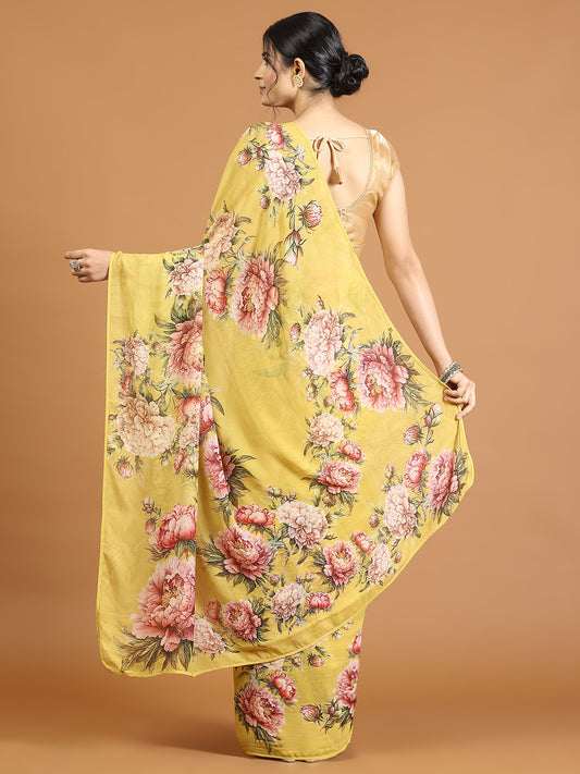 Digital Printed Georgette Saree