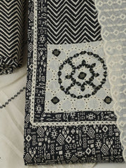 Printed Cotton Unstitched Kurta With Pant & Dupatta