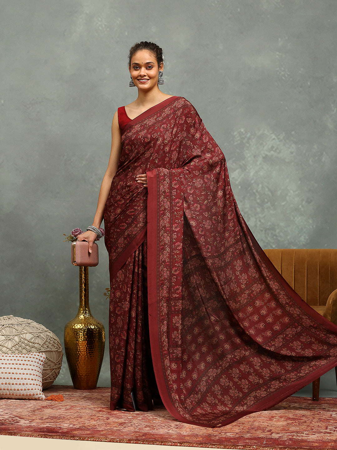 Digital Printed Crepe Saree