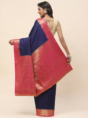 Plain Zari Border Woven Handloom Saree