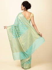 Zari Border Booti Woven Cotton Saree