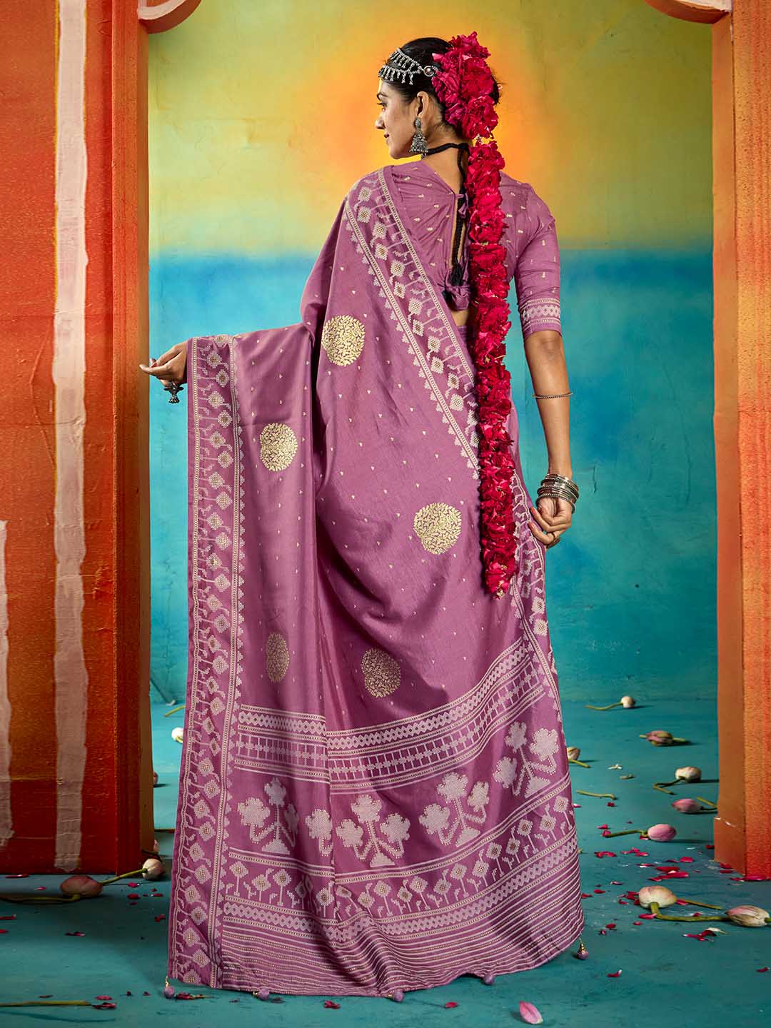 Abstract Print Art Silk Saree