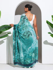Floral Printed Georgette Saree