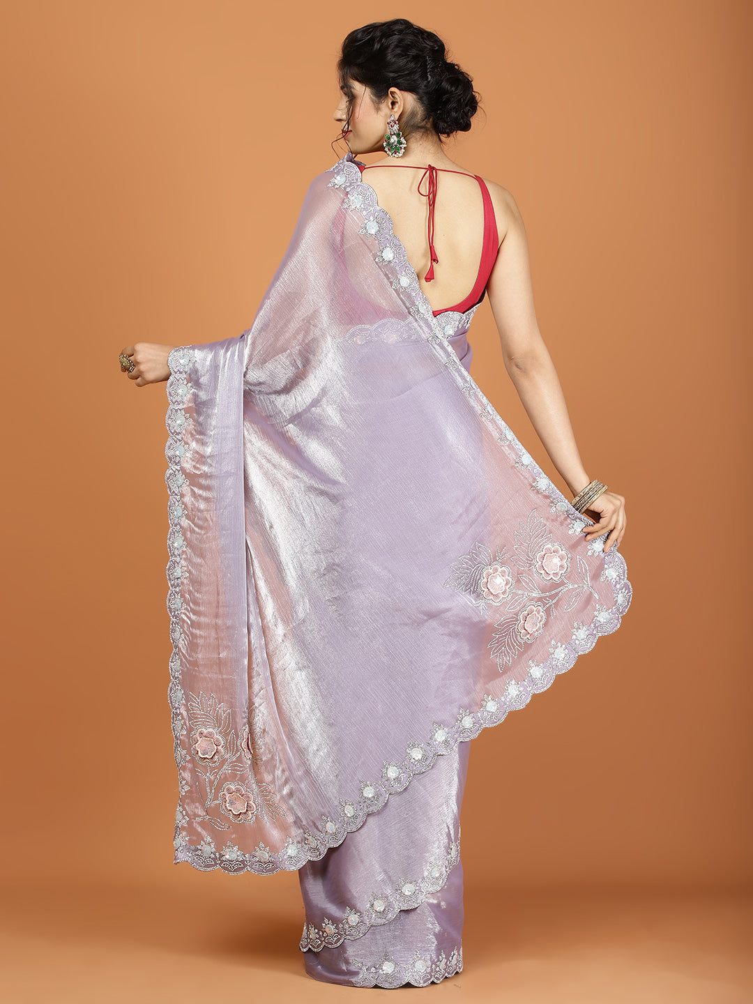 Stone Work Art Chiffon Saree