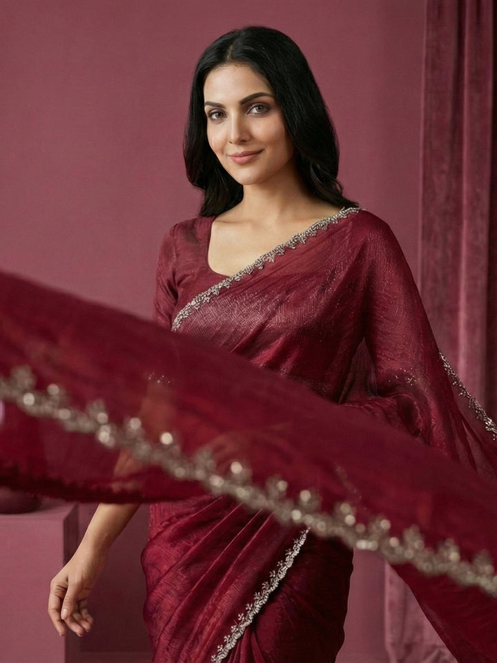 Embroidered Organza Saree